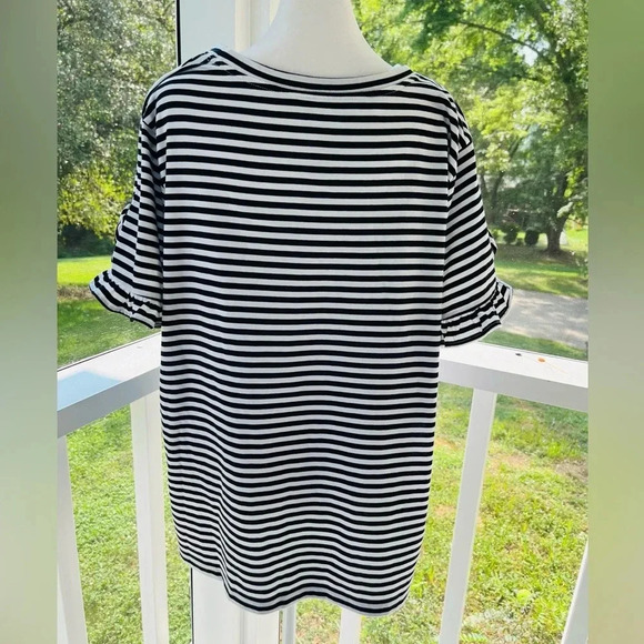 🔵 St John’s Bay black and white striped top XXL - Picture 3 of 6